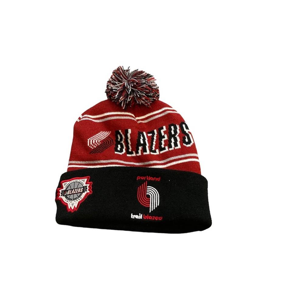 Portland Trail‎ Blazers Mitchell & Ness Pom Beanie Hat Cap